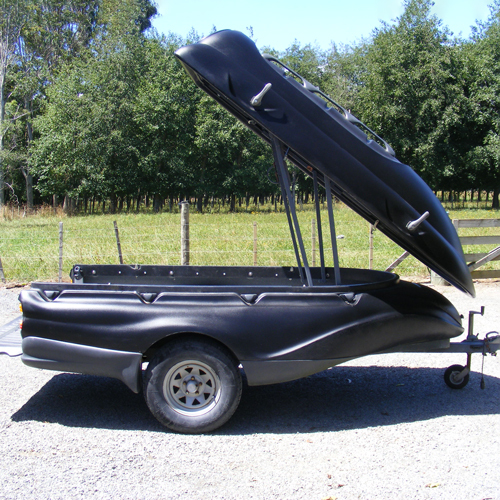 Side profile of the open Tuff-Lite trailer