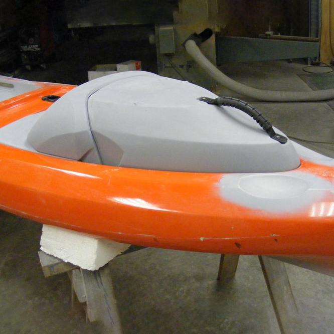 Early prototype of the Chill Pod in a kayak
